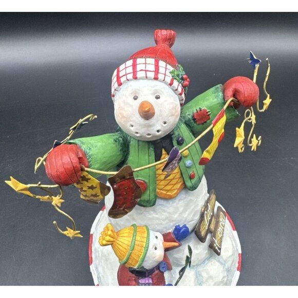 VTG Debra Jordan Bryan LET IT SNOW Snowman & Little Snowman Figurine Christmas - Picture 5 of 9